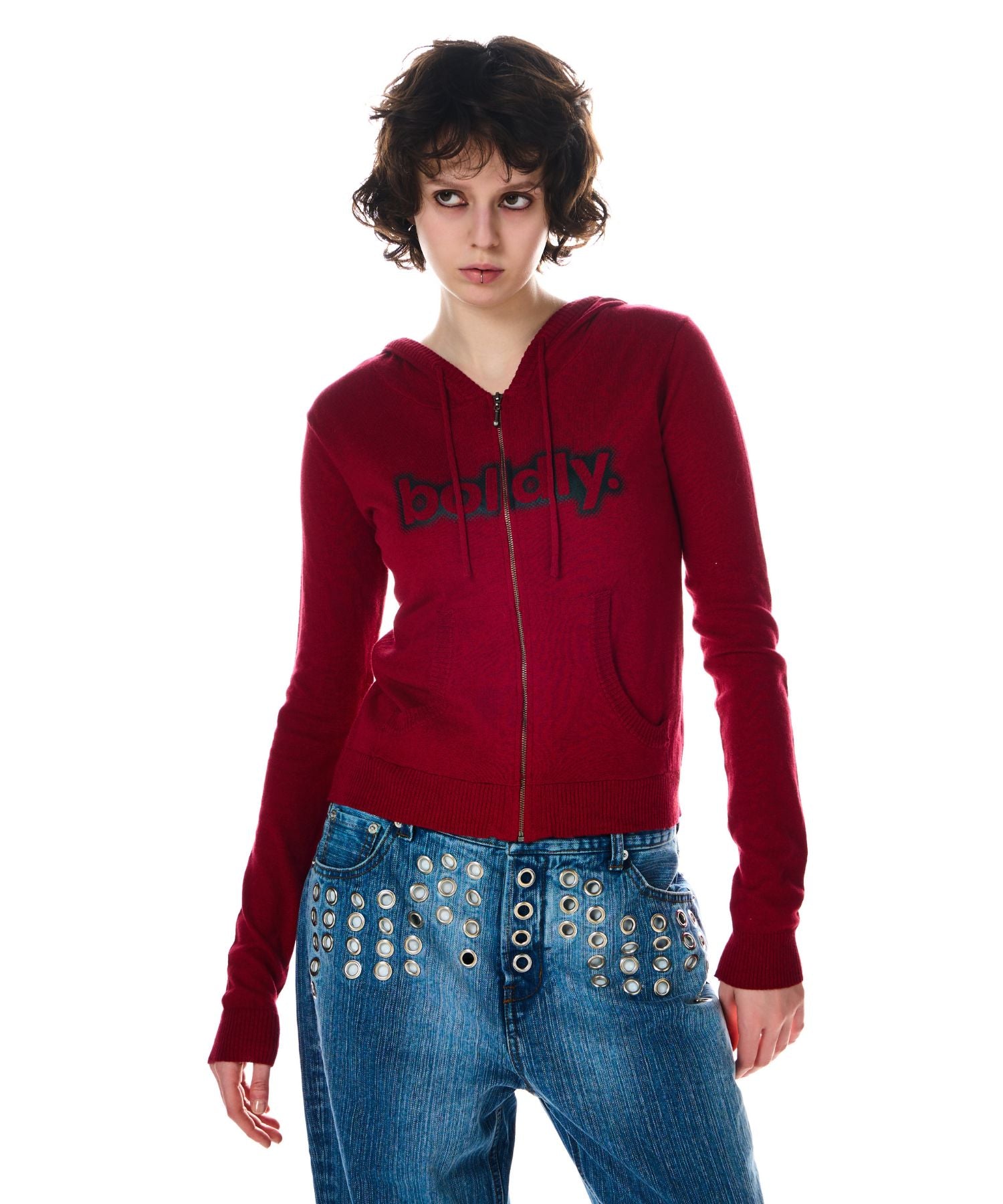 PRINT KNIT ZIP HOODIE – BEEDEN