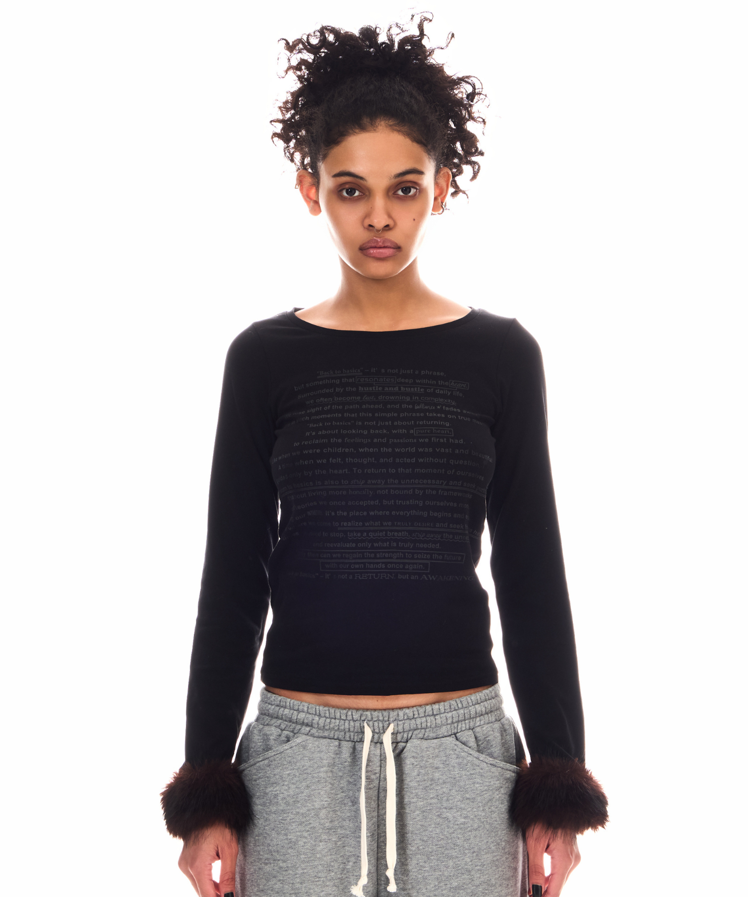 トップス BEEDEN POINT FUR PRINT LONG SLEEVE TEE POINT FUR PRINT LONG SLEEVE TEE – BEEDEN