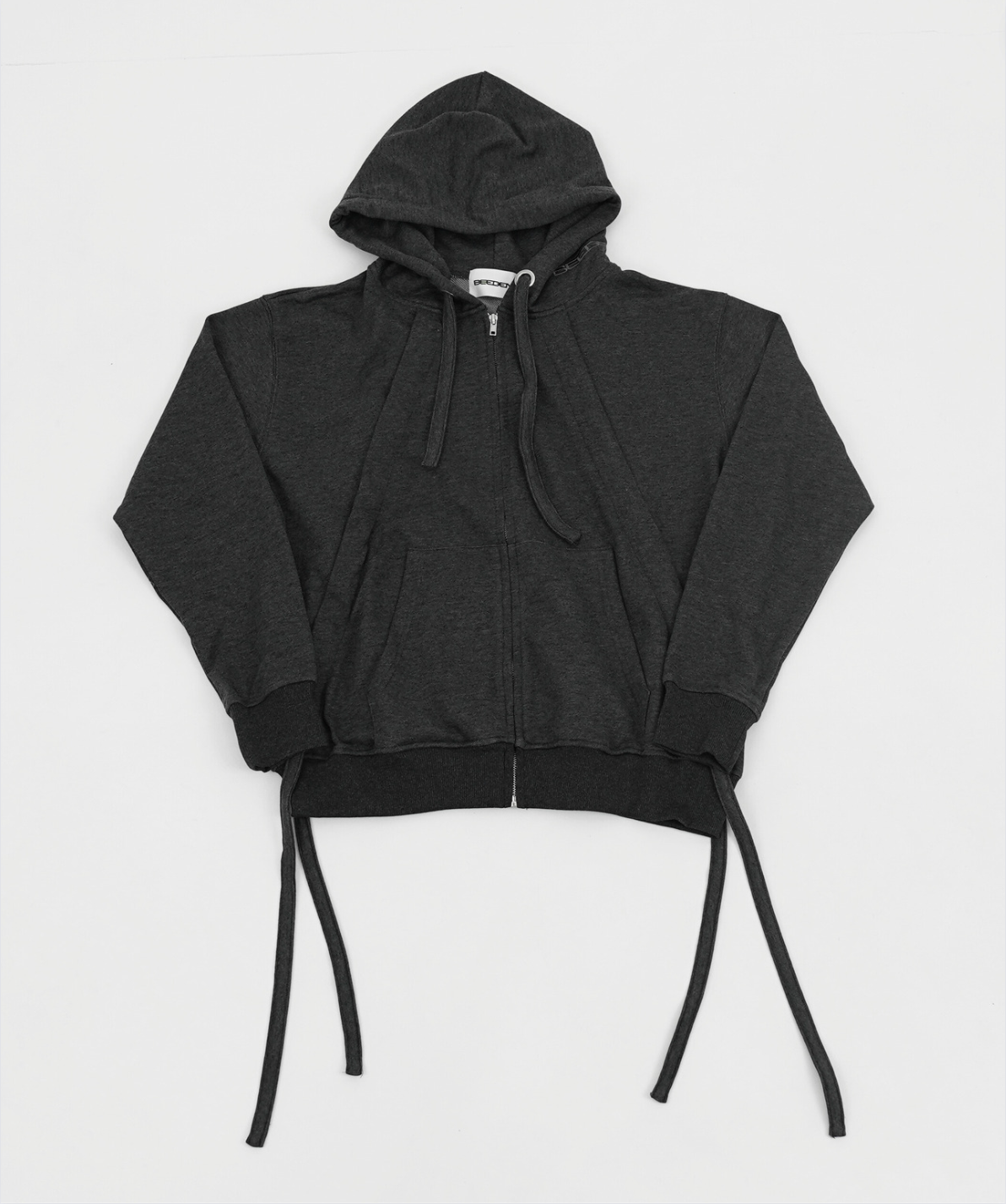 GATHERED ZIP-UP HOODI