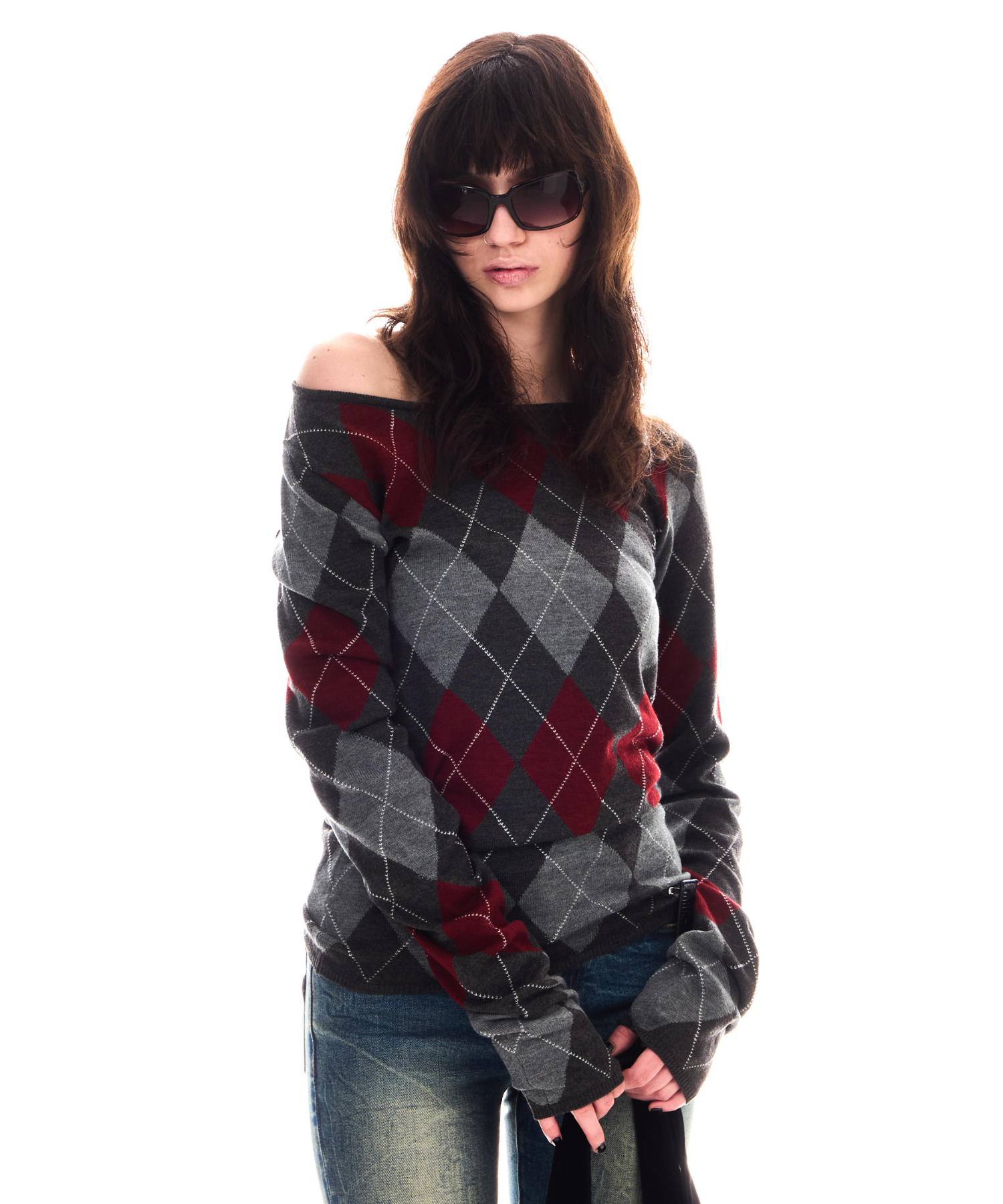 ARGYLE LOOSE KNIT TOPS – BEEDEN