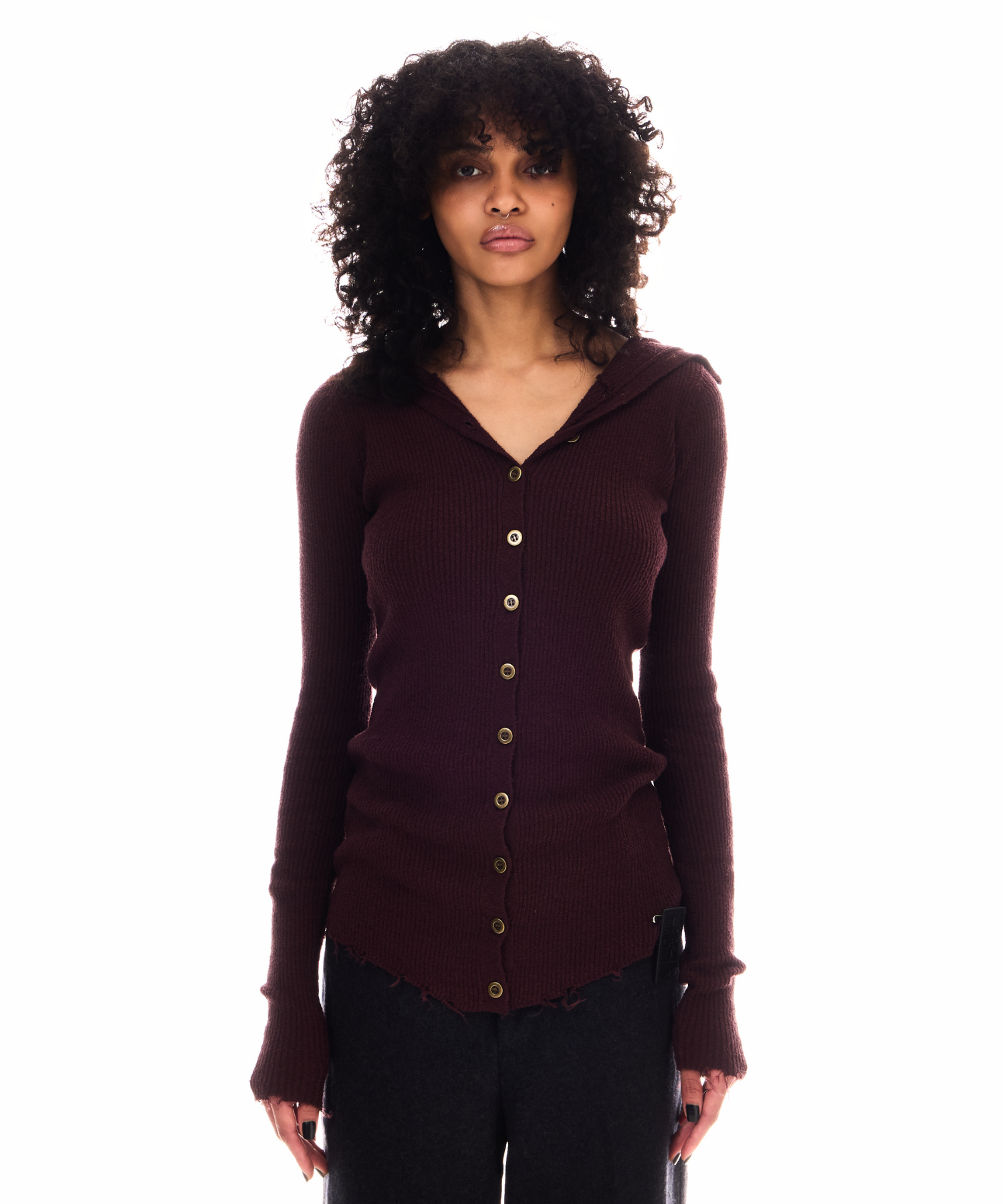 FRONT BUTTON HOODED KNIT TOPS – BEEDEN