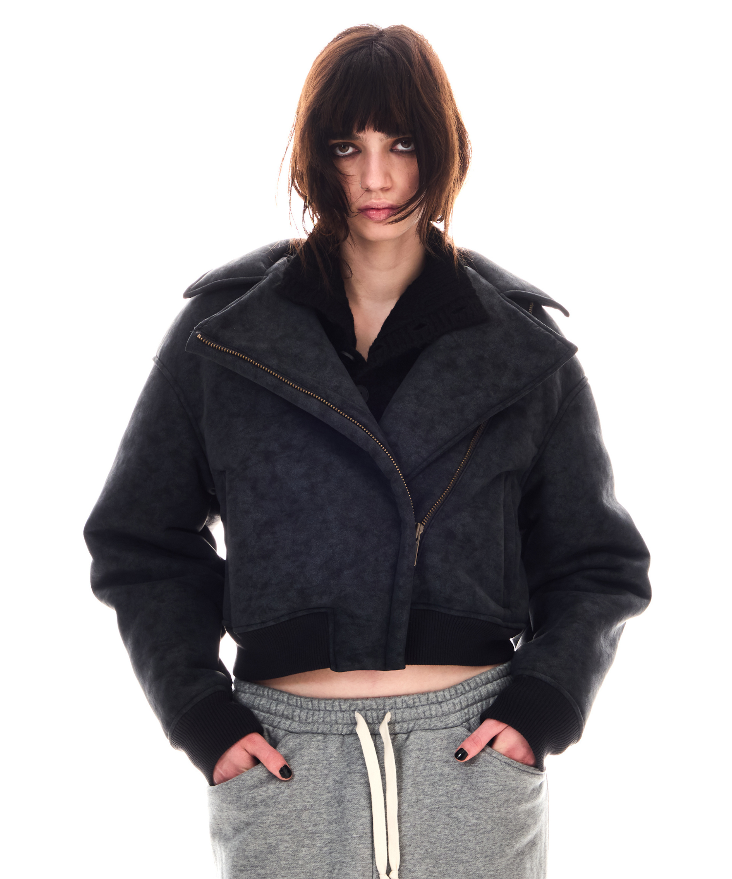 DROP SHOULDER FAUX MOUTON JACKET – BEEDEN