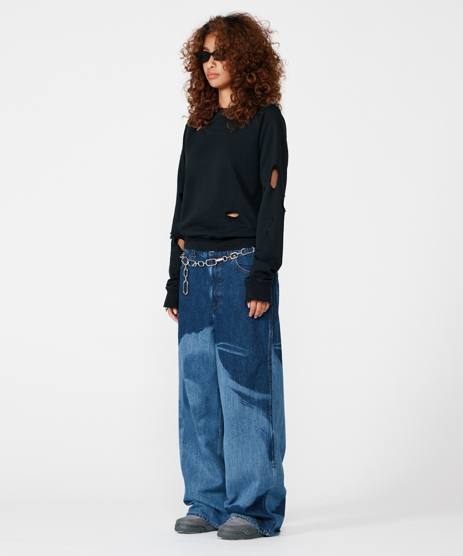 FACE PRINT WIDE STRAIGHT PANTS