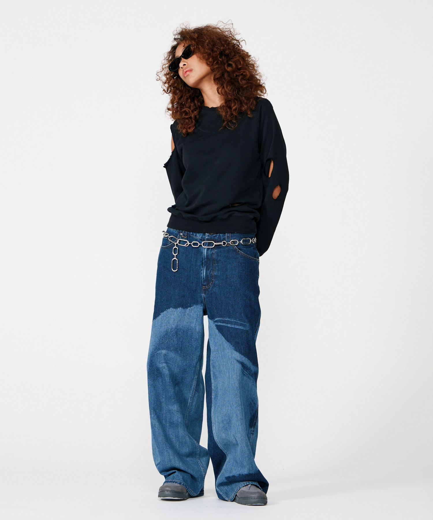 FACE PRINT WIDE STRAIGHT PANTS