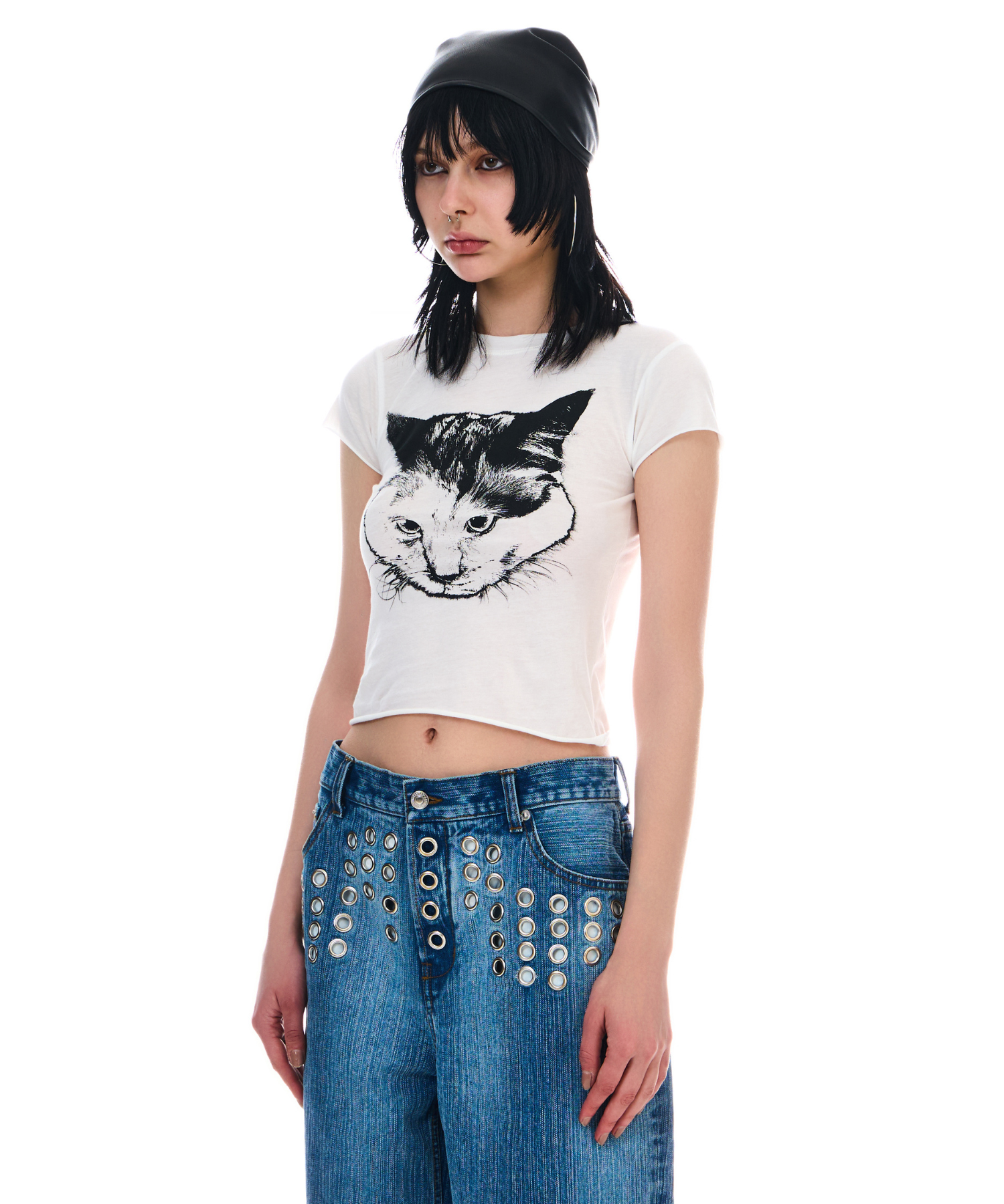 BEEDEN] BONE PRINT LAYERED LOGO TEE